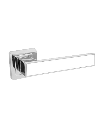 Ручка дверная Code Deco на квадратном основании H-22111-A-CR/W хром/белый